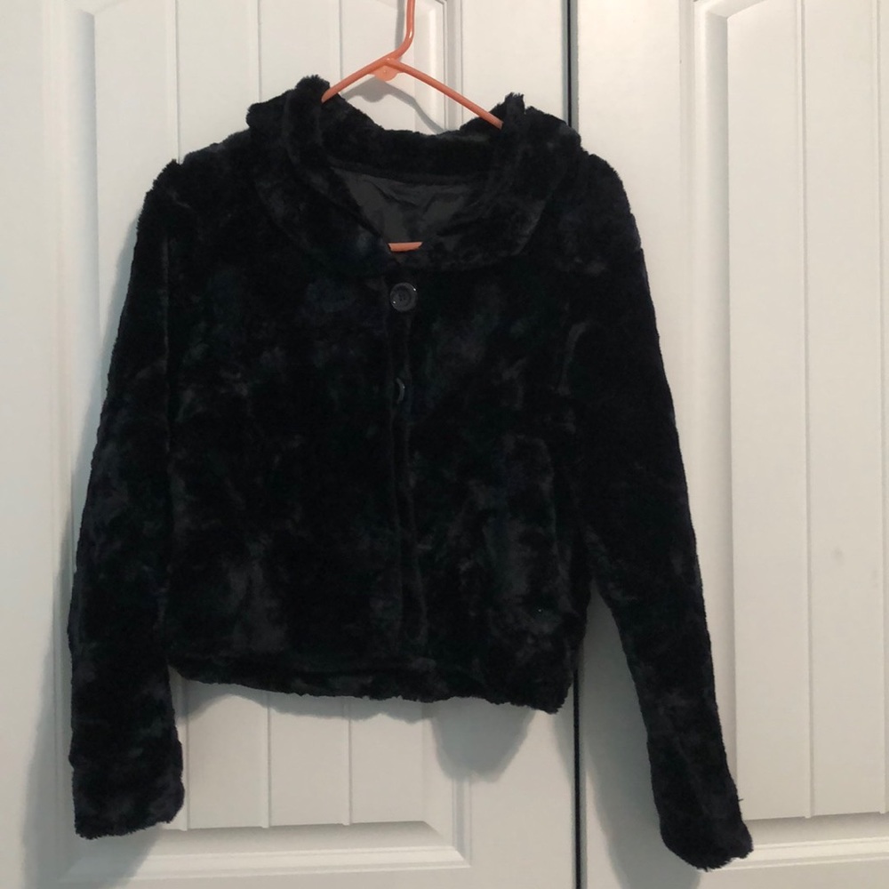 Black fur coat